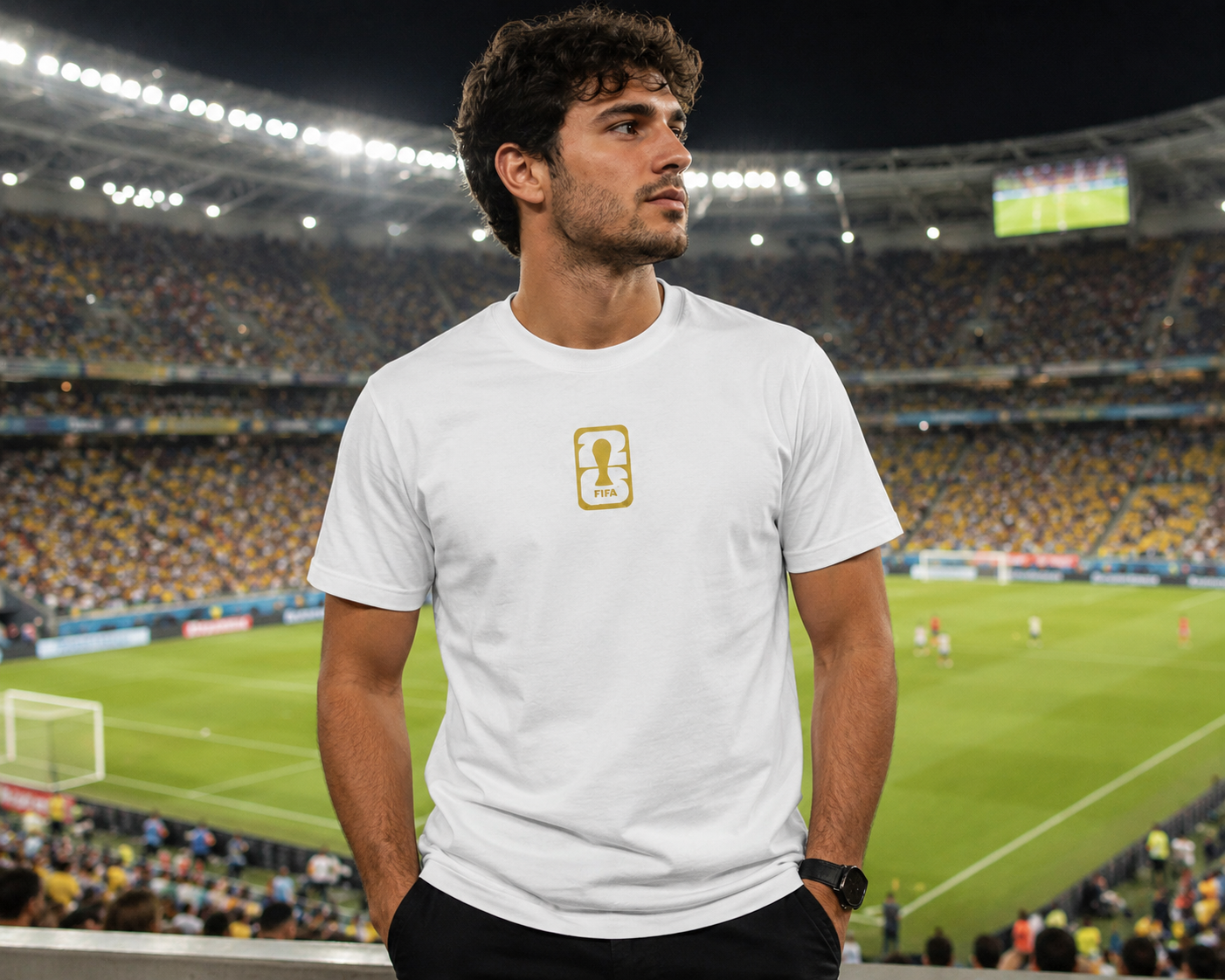 2026 World Cup Gold Trophy Fan Tee | Soccer Supporter T-Shirt | Premium White Edition