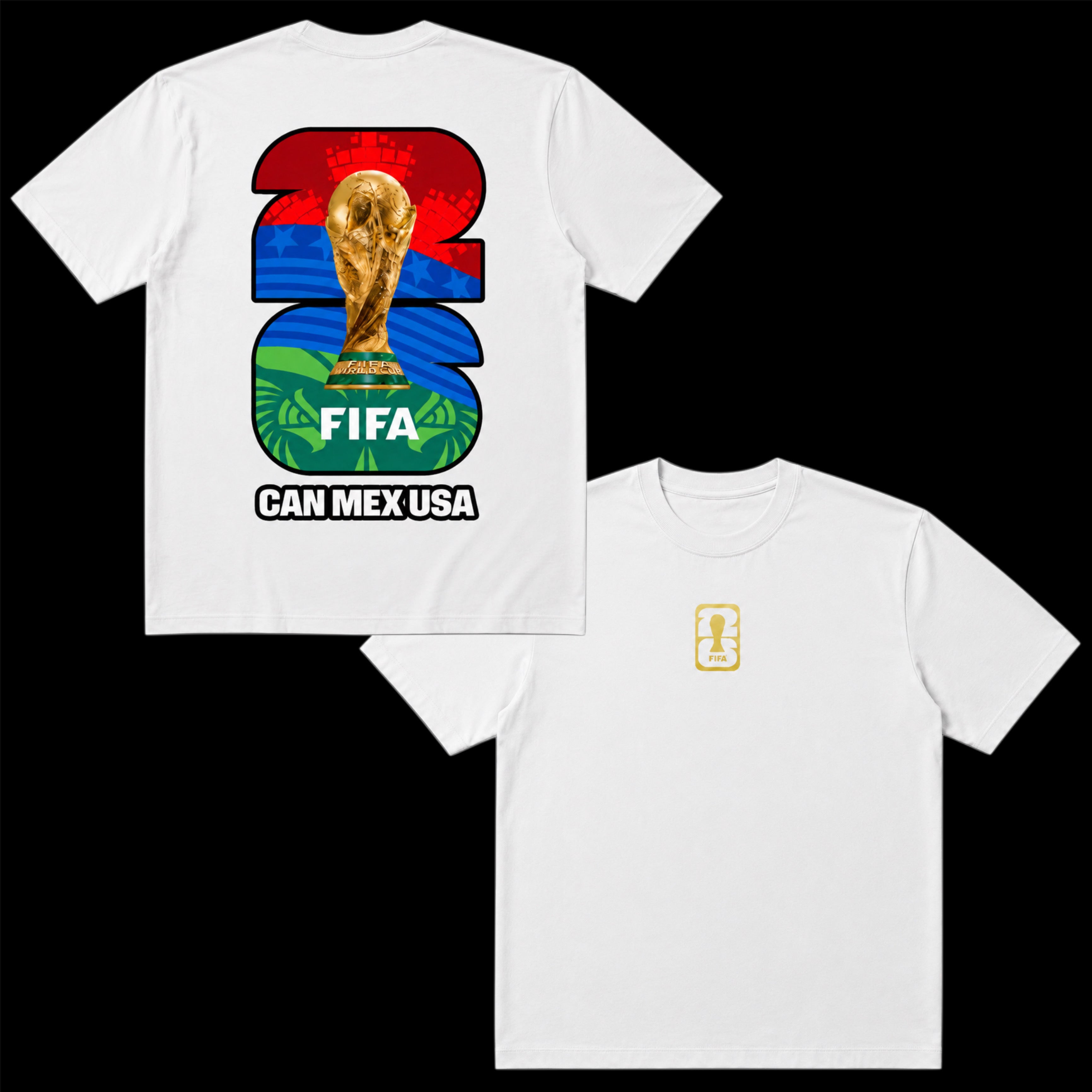 2026 World Cup Gold Trophy Fan Tee | Soccer Supporter T-Shirt | Premium White Edition