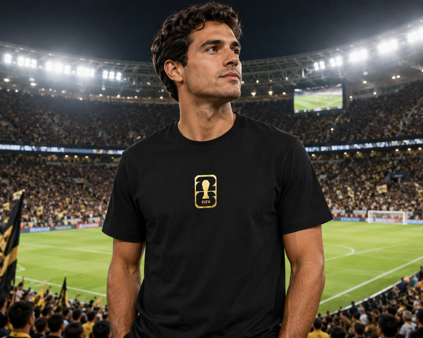 2026 World Cup Gold Trophy Fan Tee | Soccer Supporter T-Shirt | Premium Black Edition