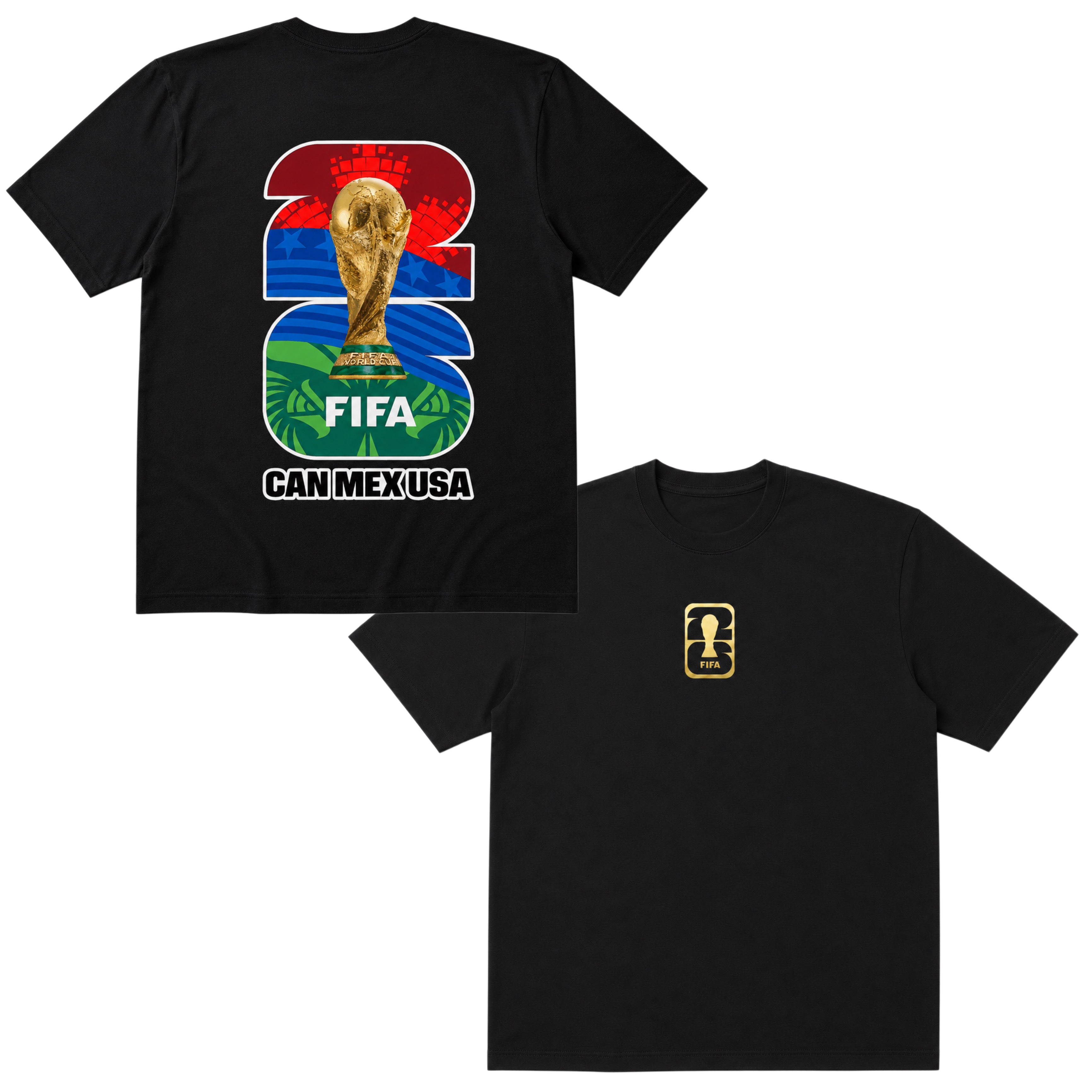 2026 World Cup Gold Trophy Fan Tee | Soccer Supporter T-Shirt | Premium Black Edition